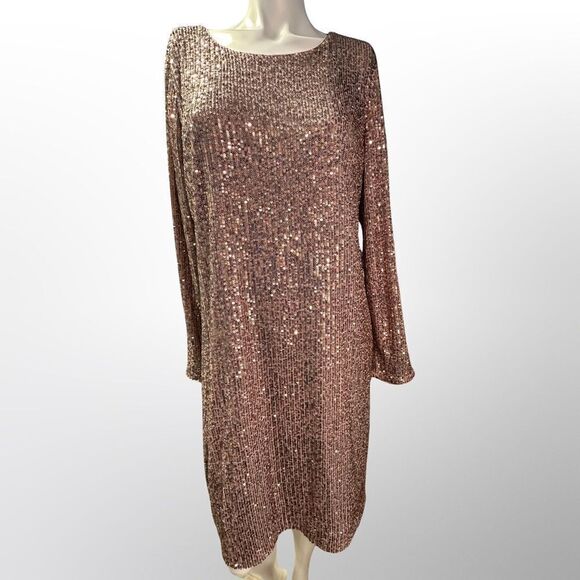 Eliza J Pants - Eliza J Womens Dress Size 16 Copper Sequins‎ Lined NWT New Years Eve